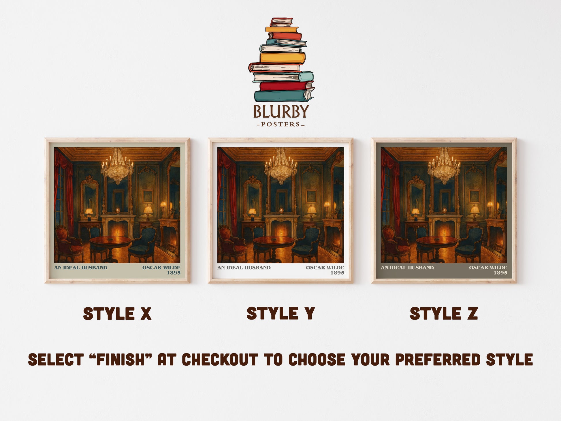 An Ideal Husband literary print in frame leaning in hallway – classic literature wall art