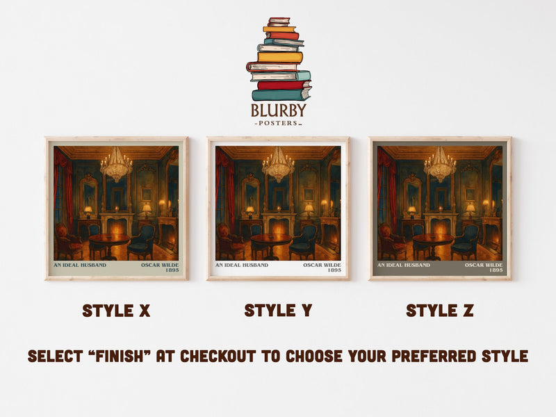 An Ideal Husband literary print in frame leaning in hallway – classic literature wall art