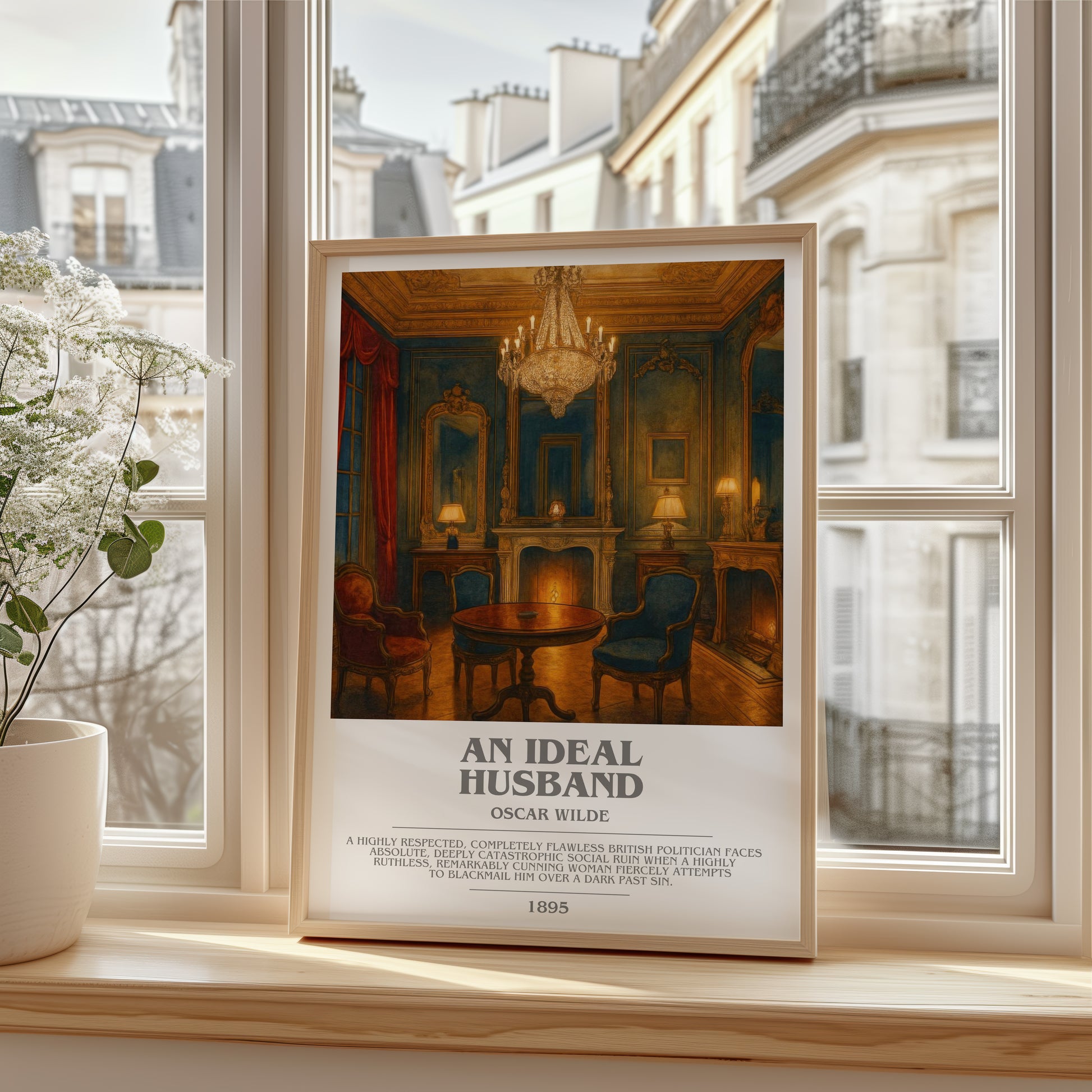 An Ideal Husband bookish poster colour and style options – Oscar Wilde book art