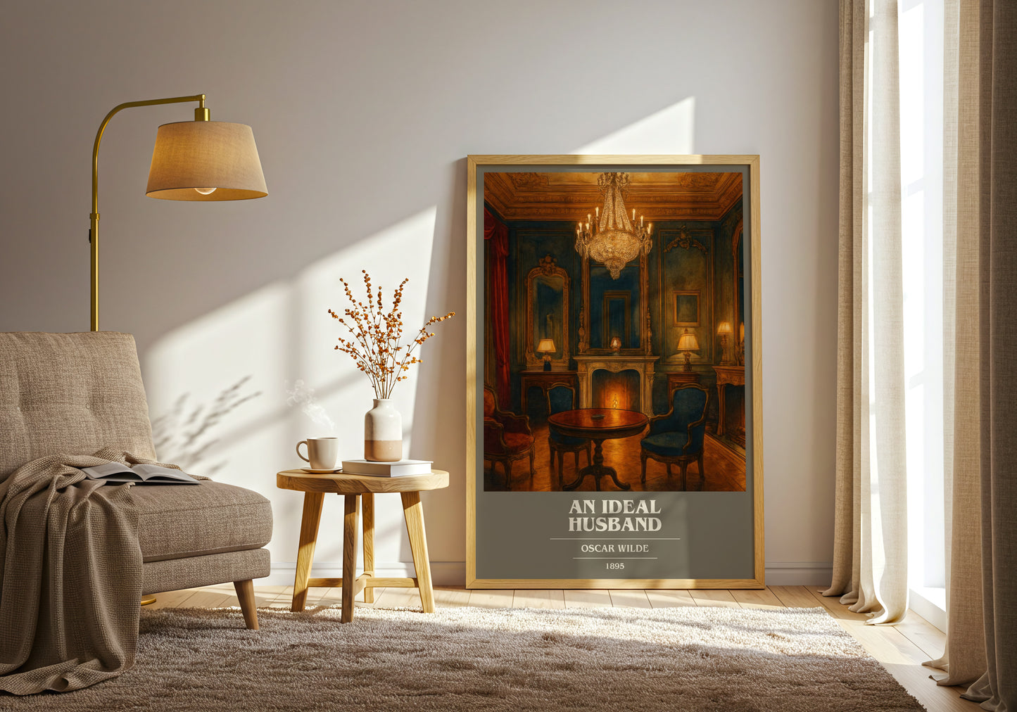 An Ideal Husband book cover print on bookshelf – Oscar Wilde fan gift
