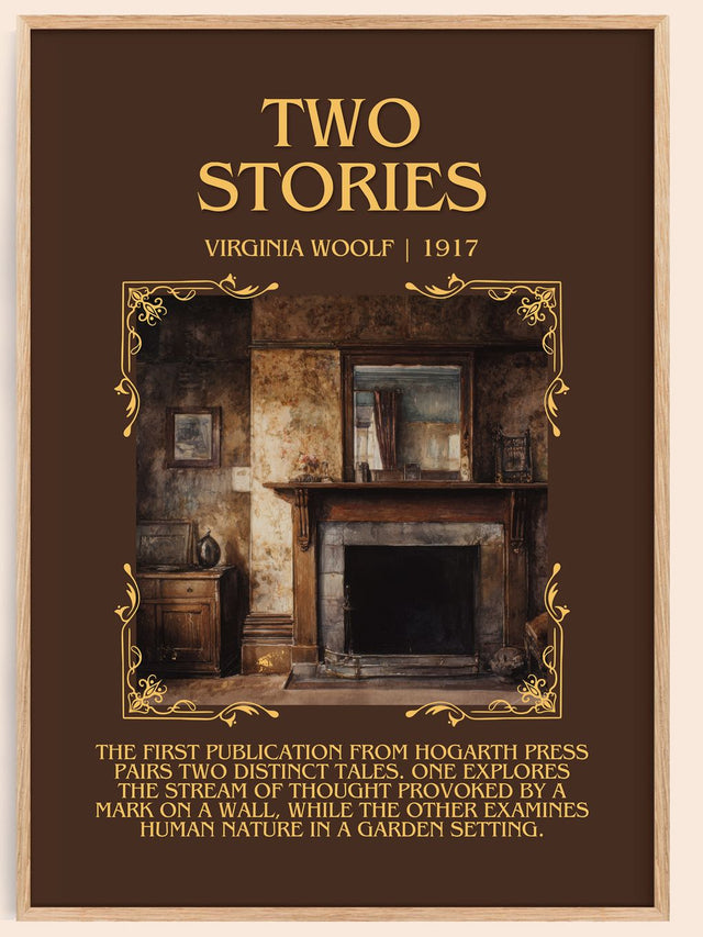 Two Stories Minimalist Book Poster by Virginia Woolf