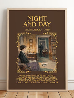 Night And Day Minimalist Book Poster by Virginia Woolf – image 2