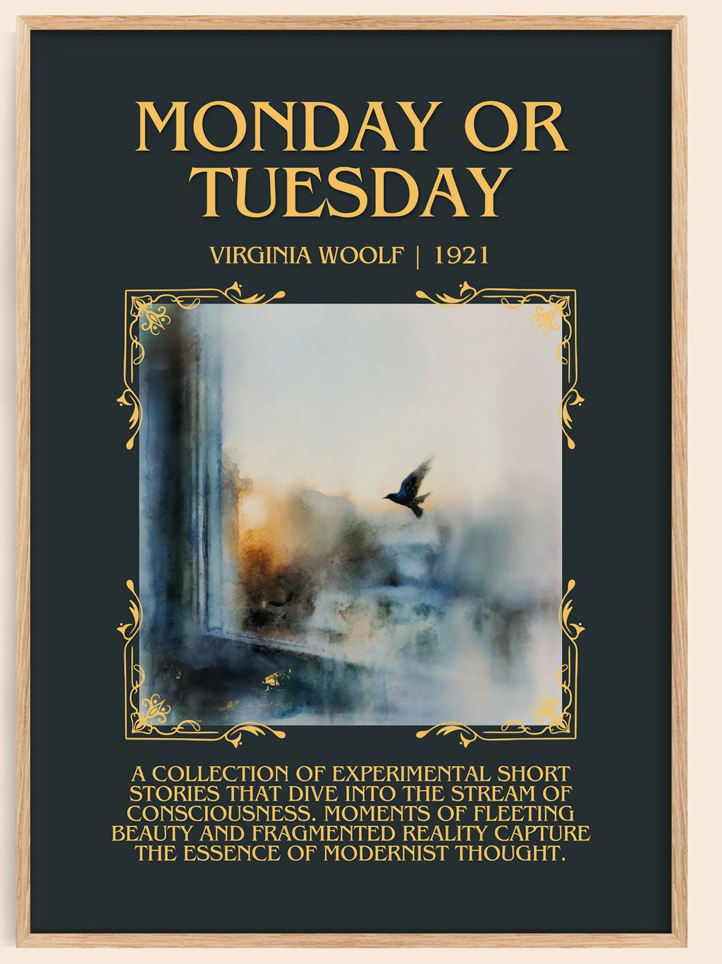 Monday Or Tuesday Minimalist Book Poster by Virginia Woolf – book poster