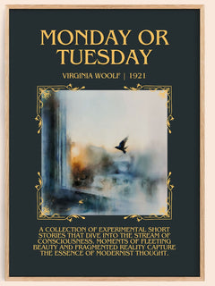 Monday Or Tuesday Minimalist Book Poster by Virginia Woolf – image 1