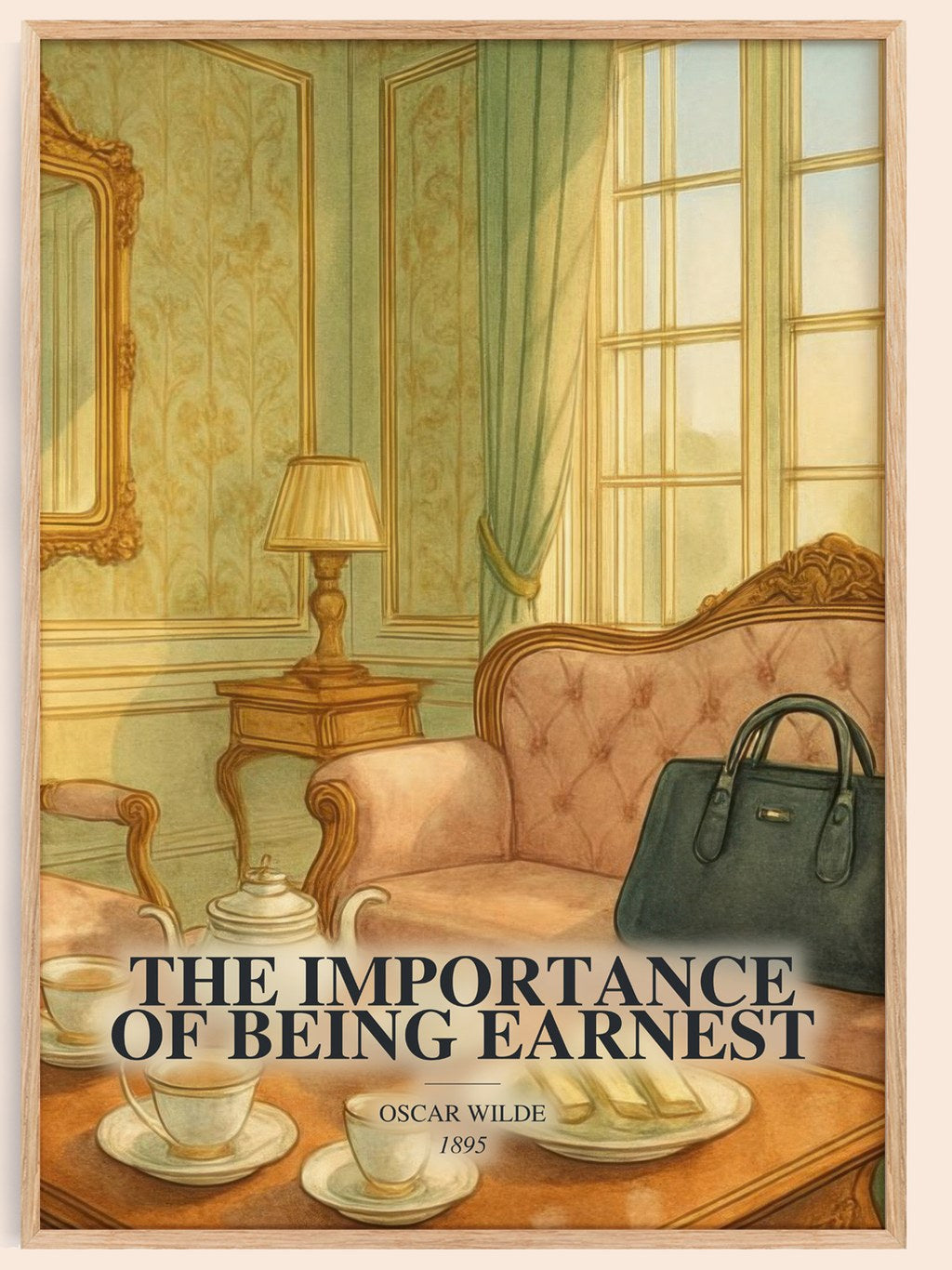 The Importance Of Being Earnest watercolour book poster by Oscar Wilde – framed literary art print