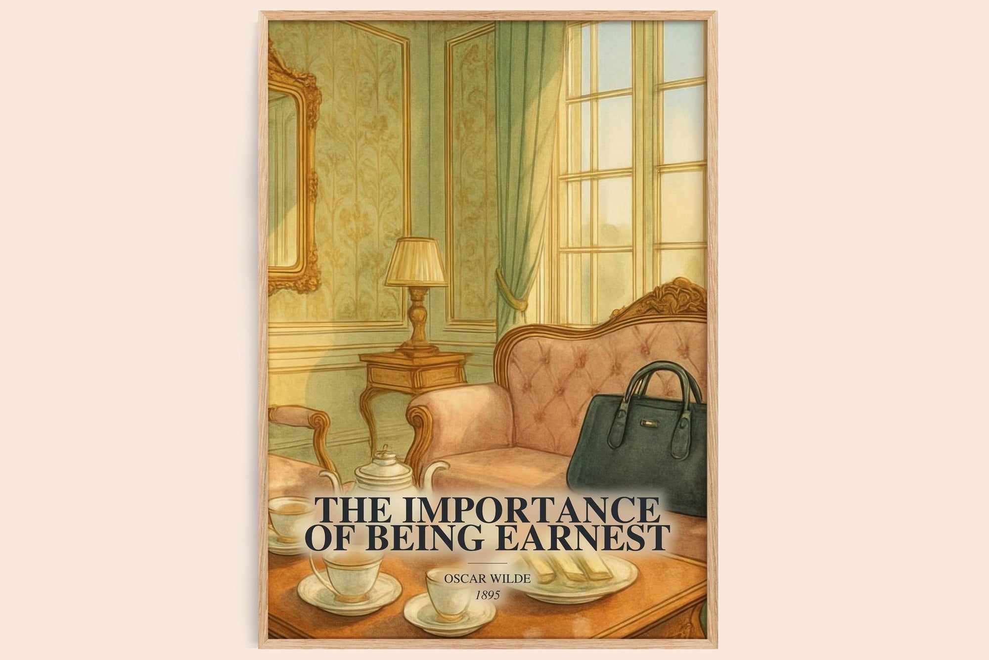 The Importance Of Being Earnest watercolour book poster by Oscar Wilde – framed literary art print