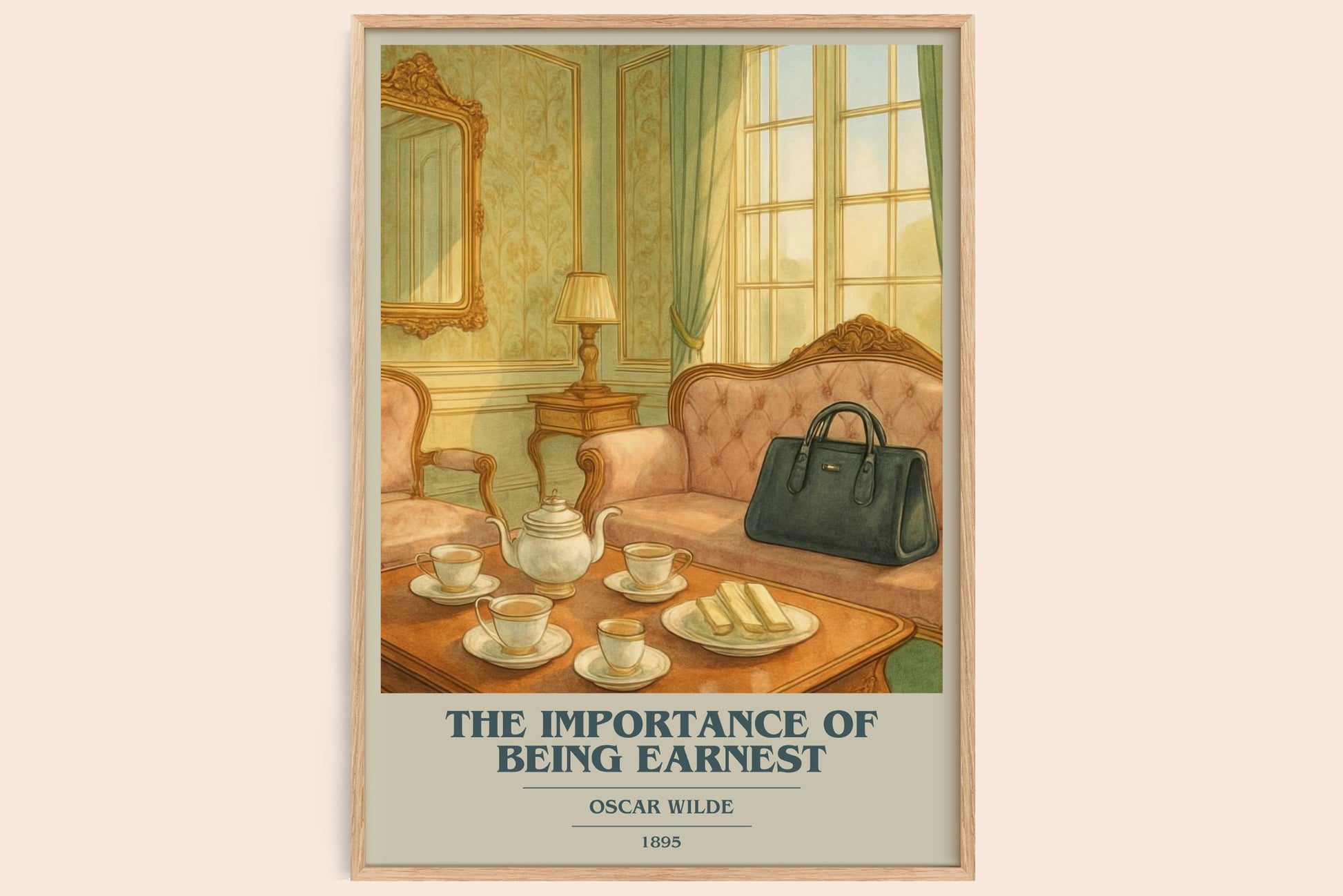 The Importance Of Being Earnest book cover book poster by Oscar Wilde – framed literary art print