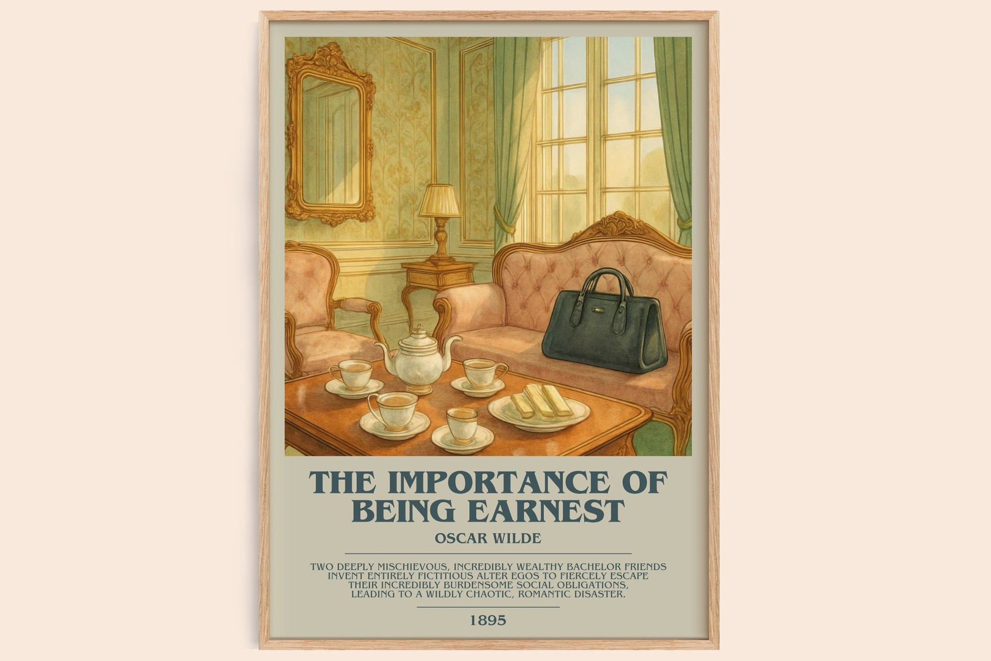 The Importance Of Being Earnest bookish book poster by Oscar Wilde – framed literary art print