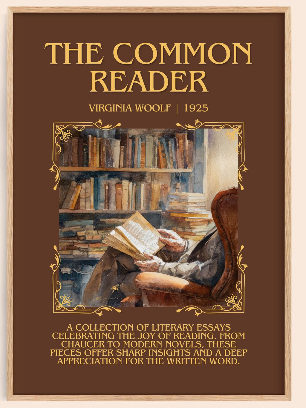 The Common Reader Minimalist Book Poster by Virginia Woolf – book poster