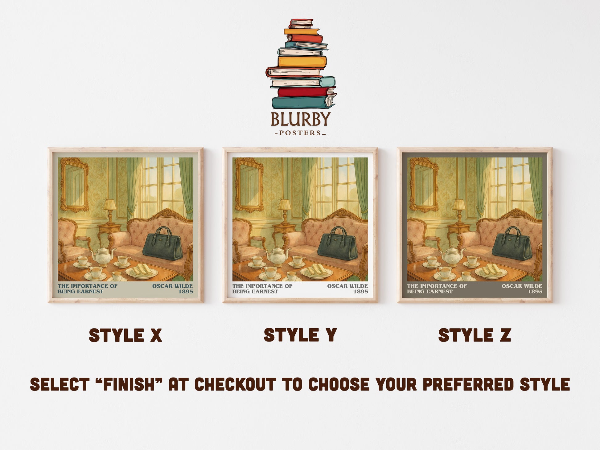 The Importance Of Being Earnest literary print in frame leaning in hallway – classic literature wall art