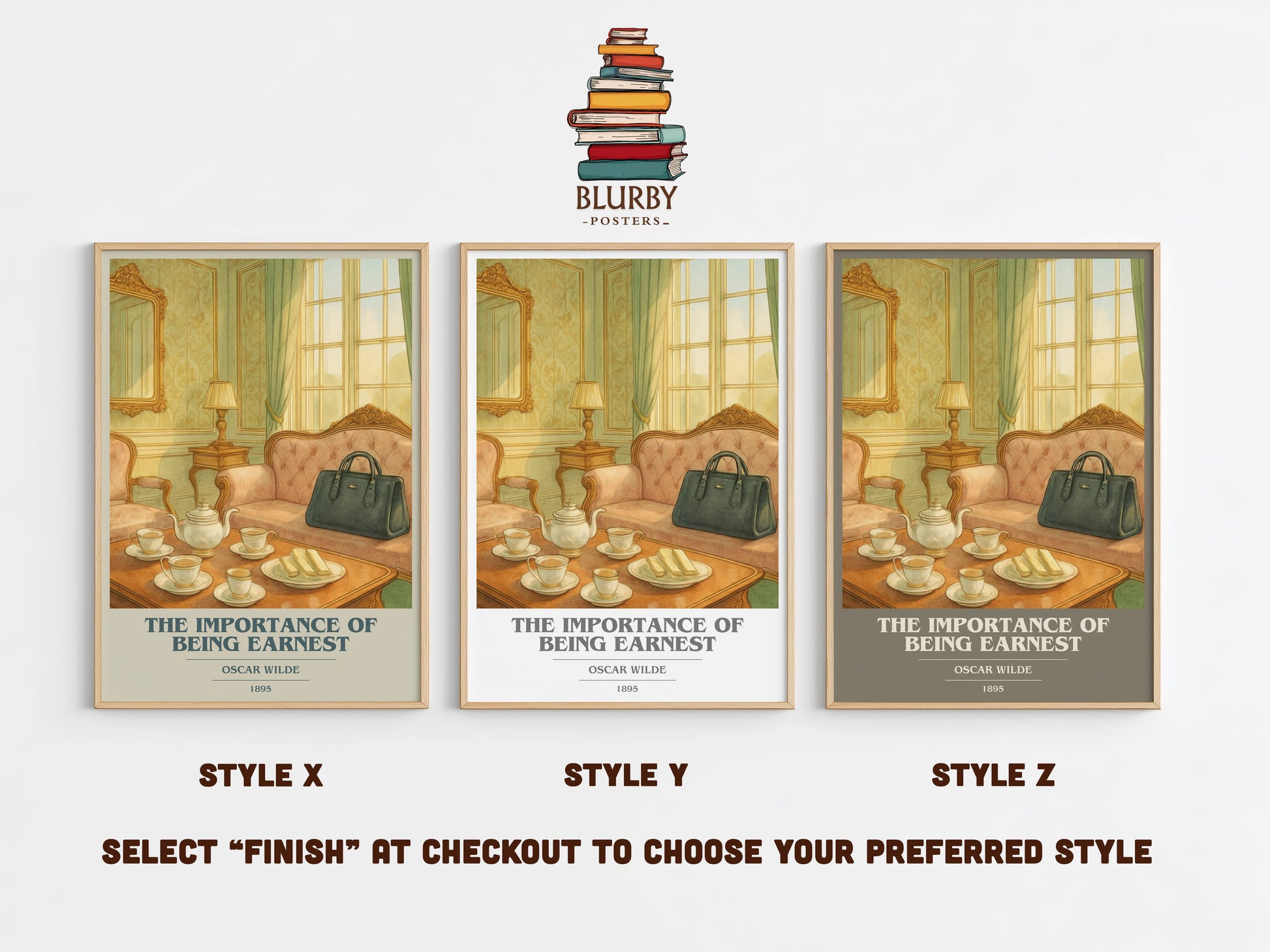 The Importance Of Being Earnest book cover print in frame leaning in hallway – classic literature wall art