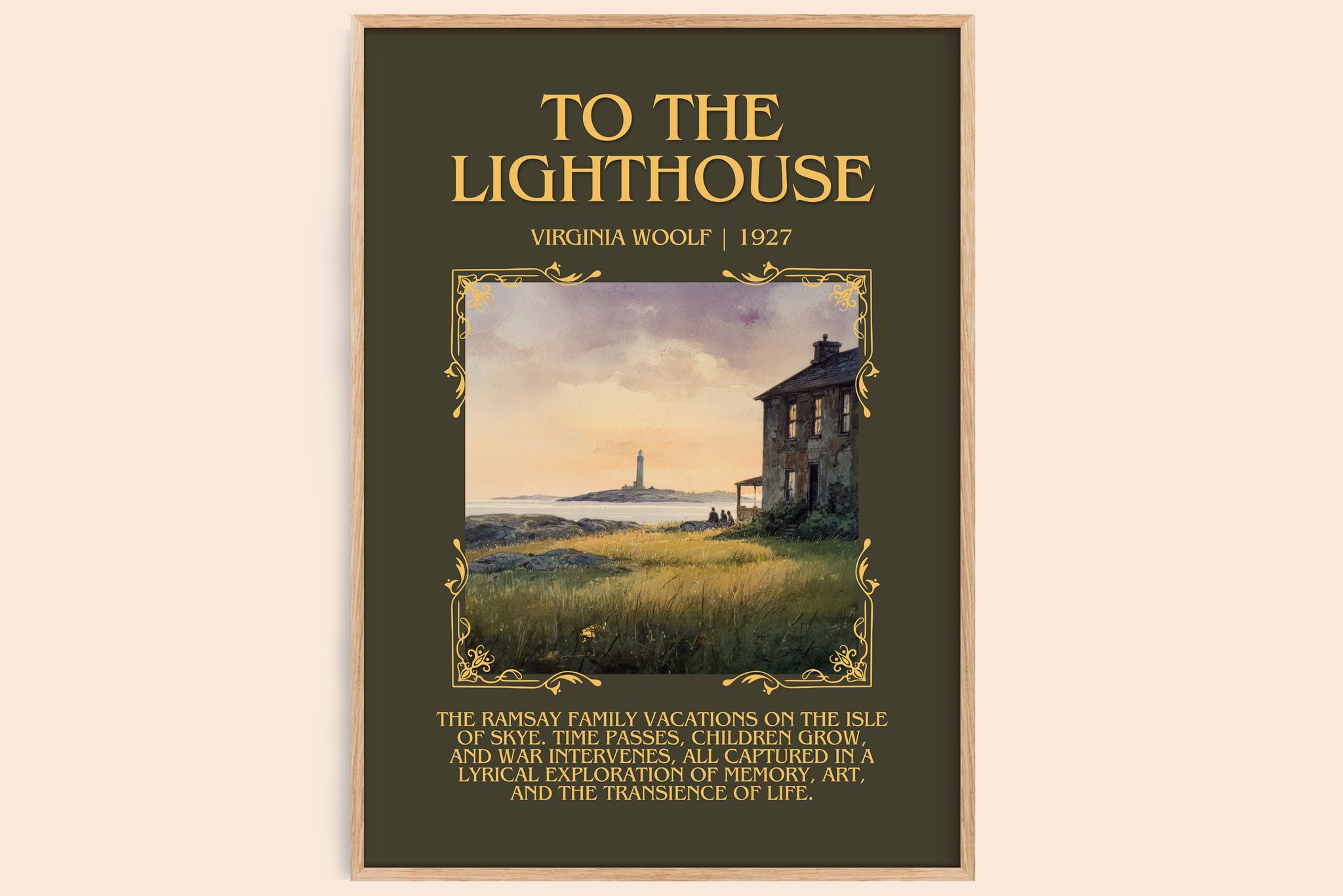To The Lighthouse Minimalist Book Poster by Virginia Woolf
