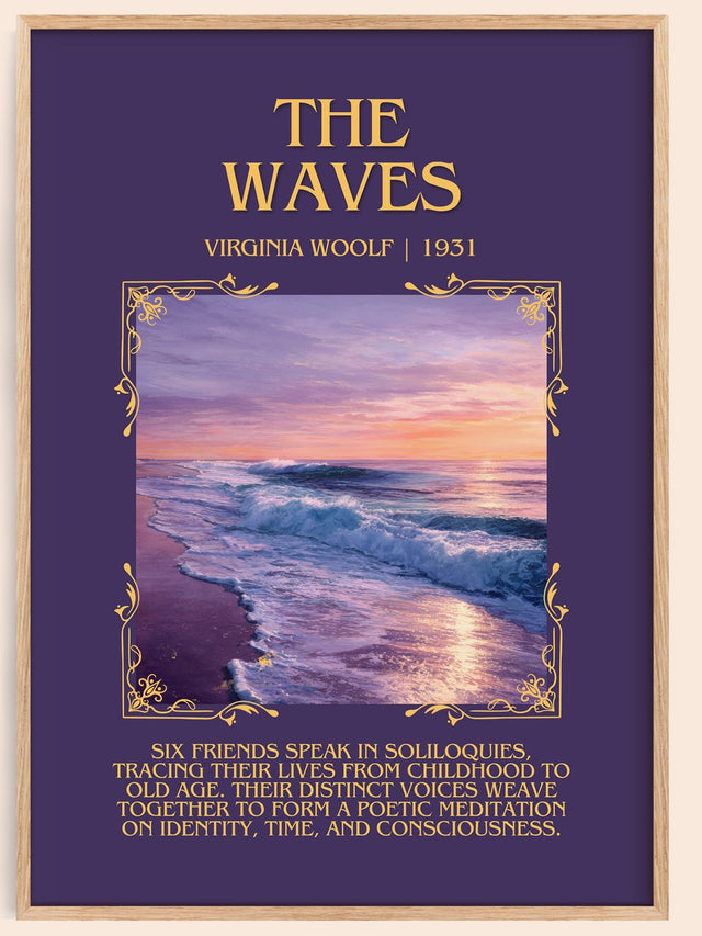 The Waves Minimalist Book Poster by Virginia Woolf