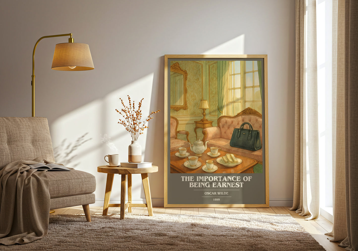 The Importance Of Being Earnest book cover print on bookshelf – Oscar Wilde fan gift