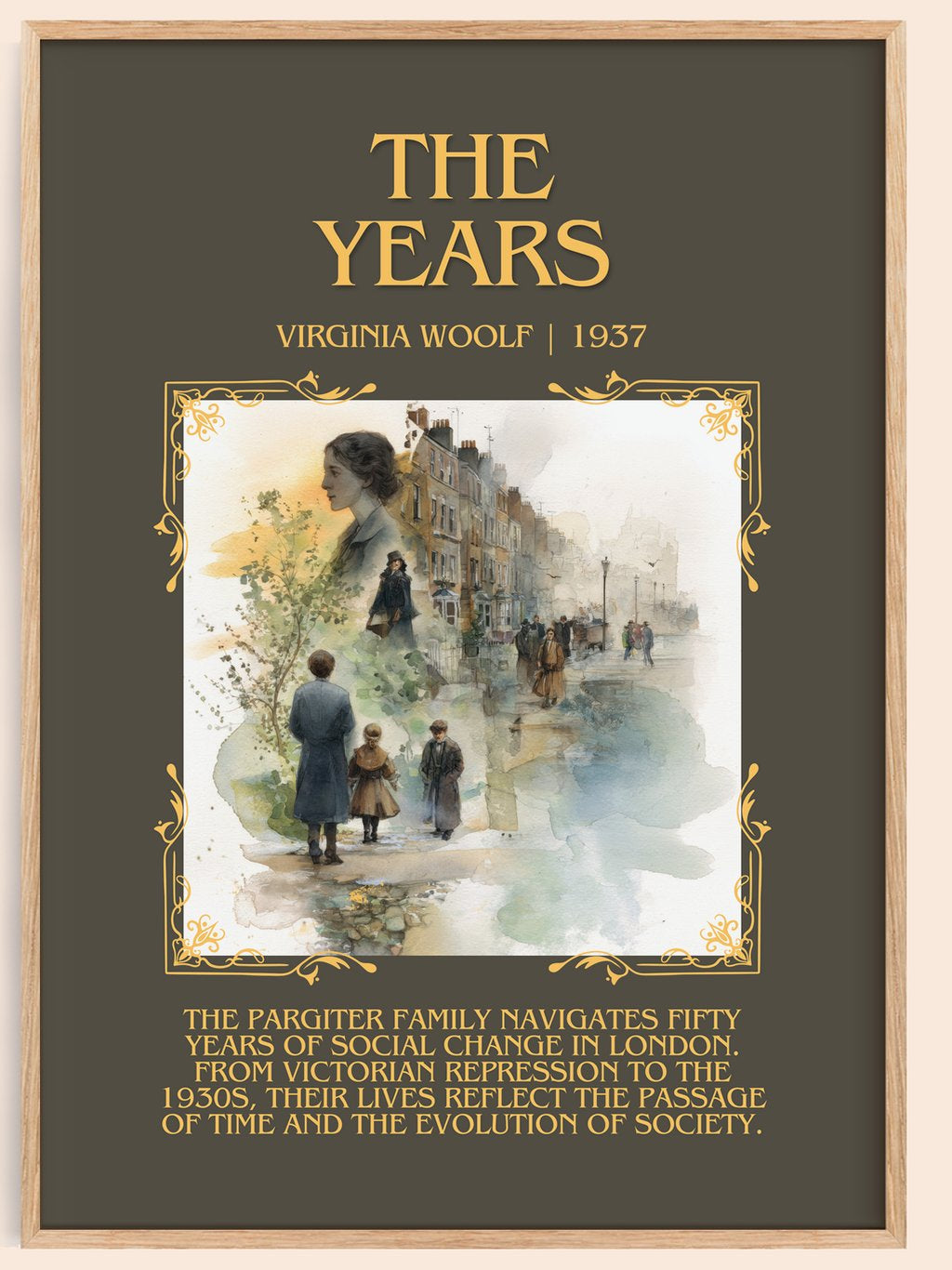 The Years Minimalist Book Poster by Virginia Woolf – book poster