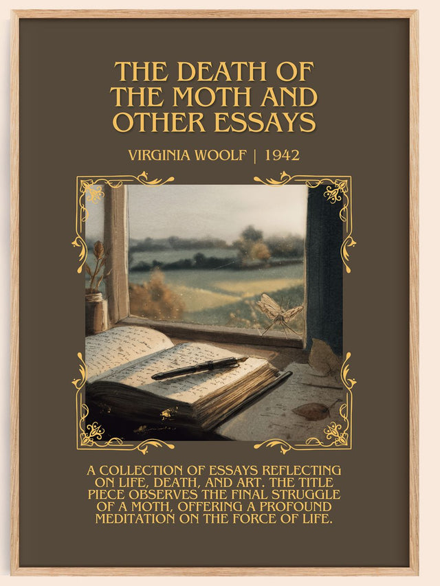 Death Of The Moth And Other Essays Minimalist Book Poster by V. Woolf