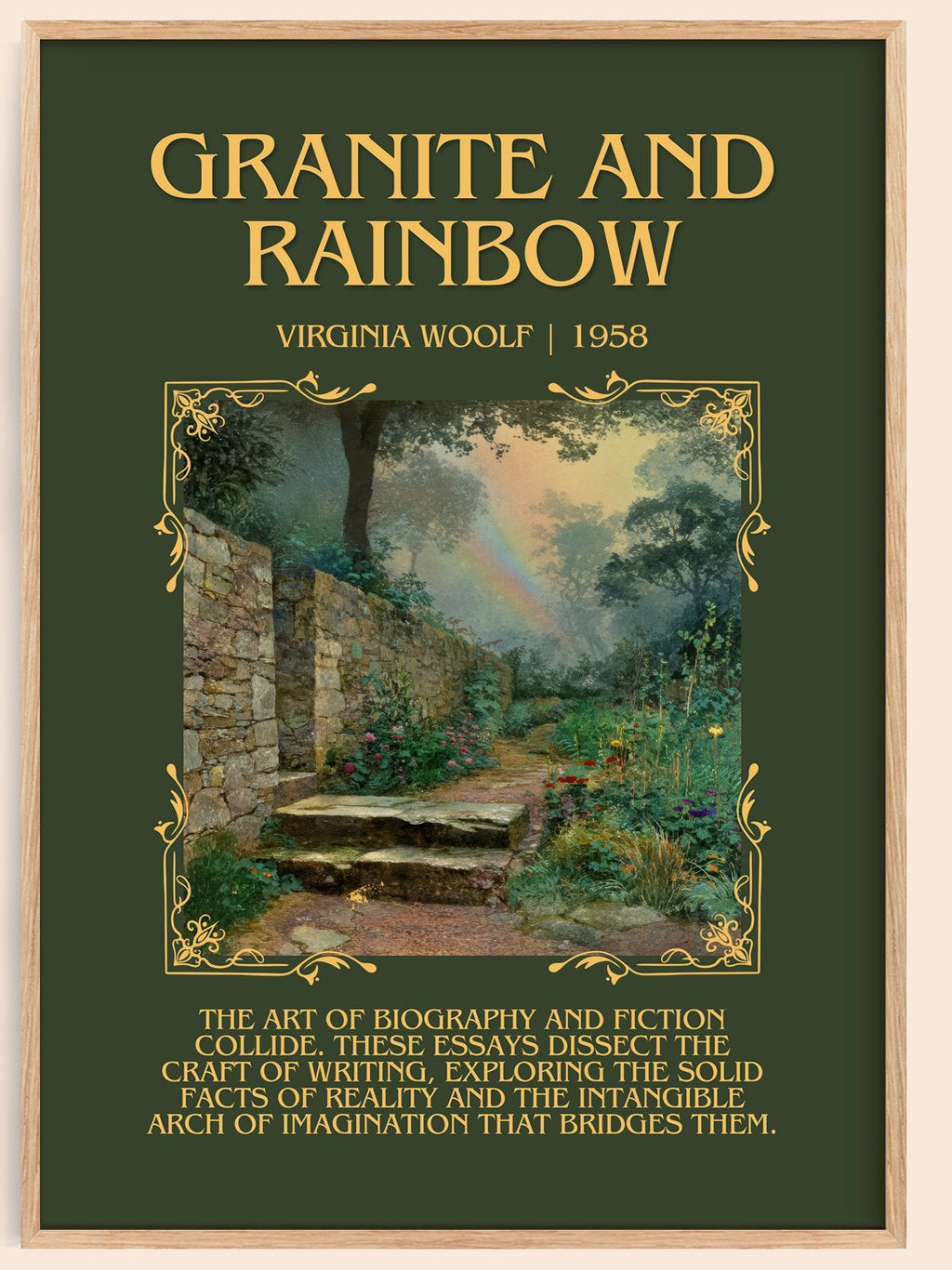 Granite And Rainbow Minimalist Book Poster by Virginia Woolf – book poster