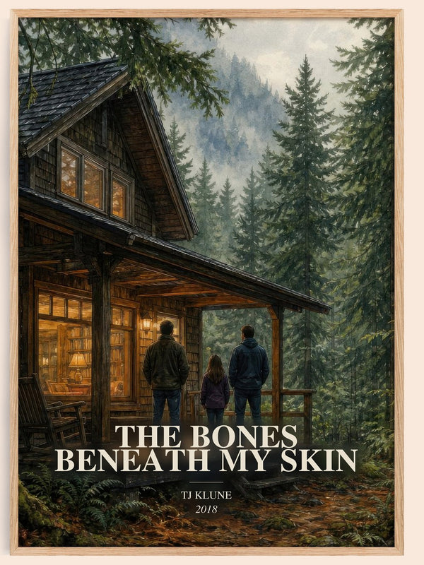 The Bones Beneath My Skin watercolour book poster by Tj Klune – framed literary art print