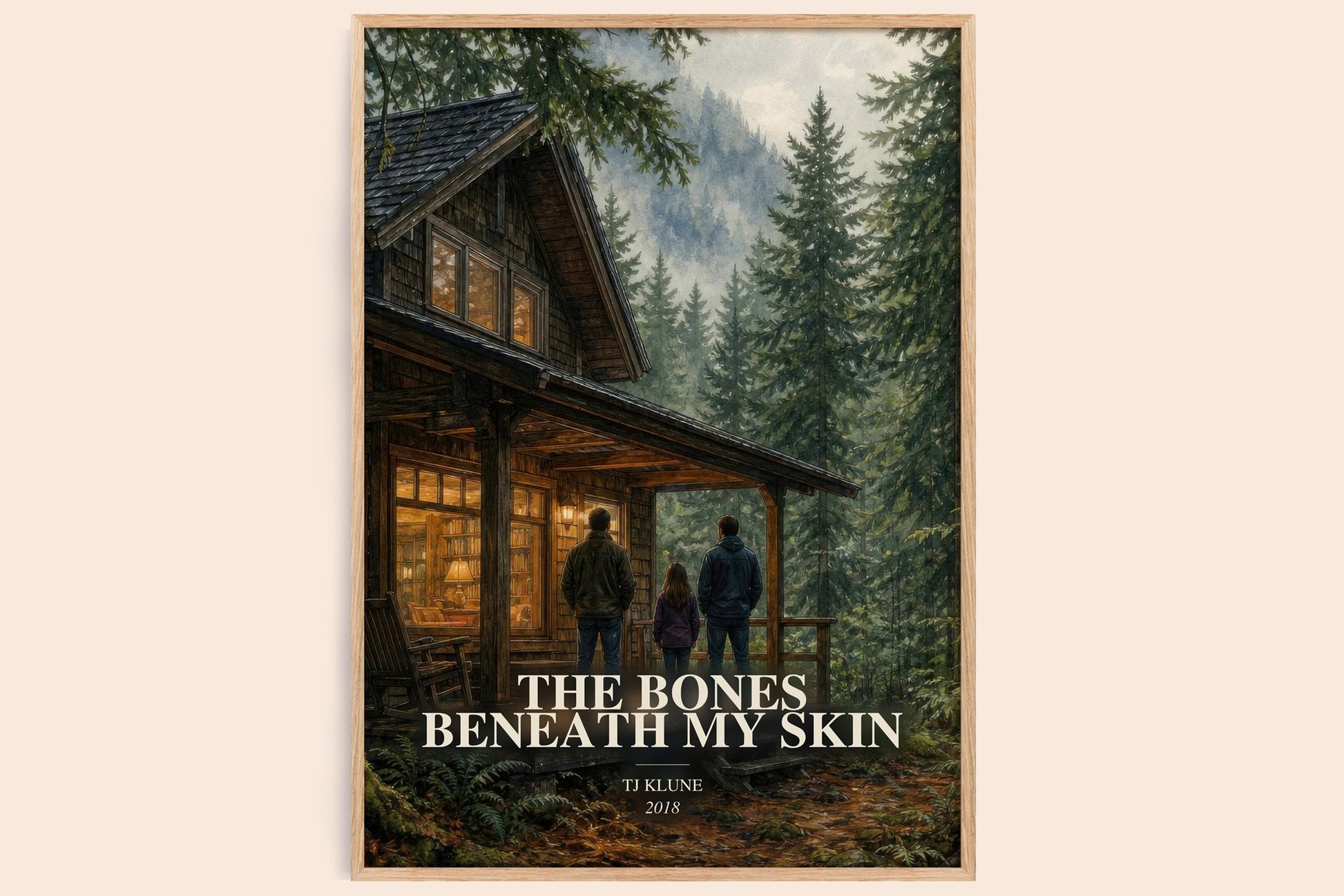 The Bones Beneath My Skin watercolour book poster by Tj Klune – framed literary art print