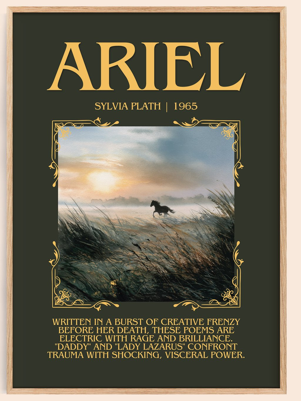 Ariel Minimalist Book Poster by Sylvia Plath – book poster