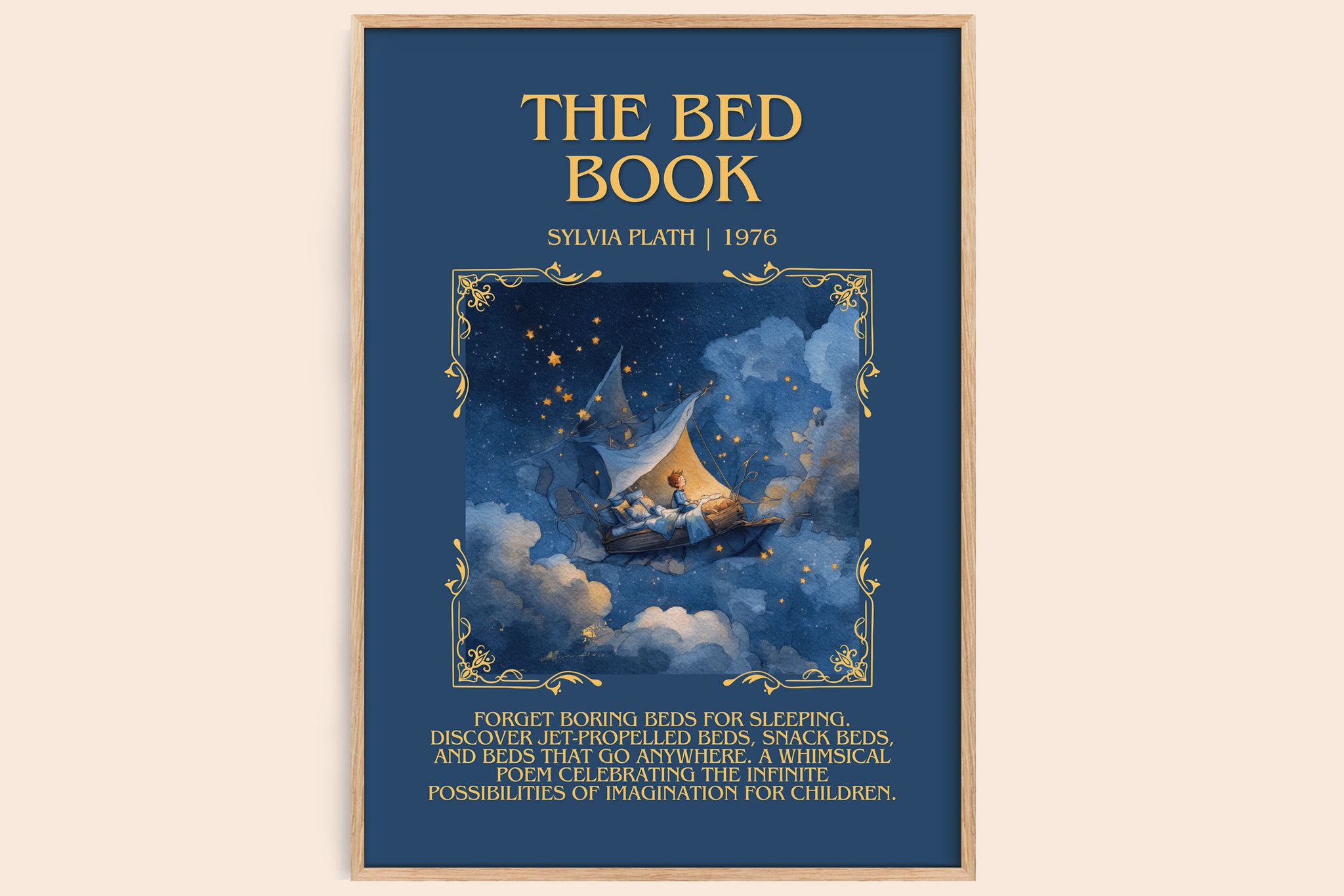 The Bed Book Minimalist Book Poster by Sylvia Plath