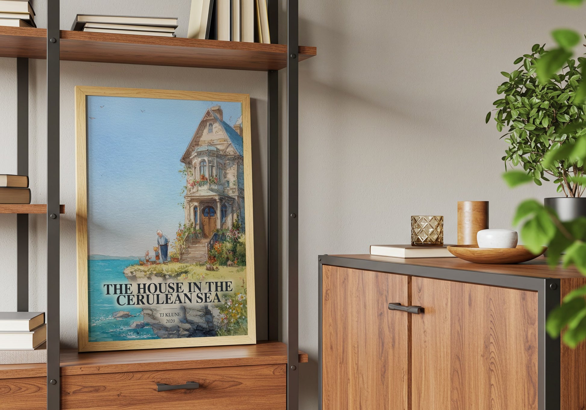 The House In The Cerulean Sea book watercolour illustration paper finish options – matte satin gloss