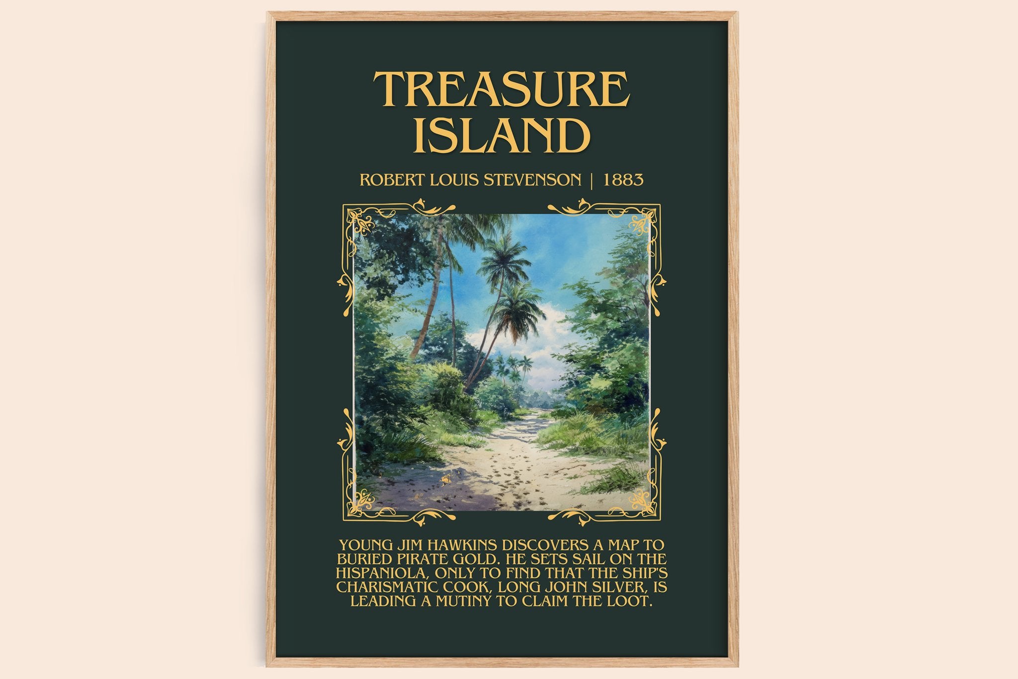 Treasure Island Minimalist Book Poster by Robert Louis Stevenson
