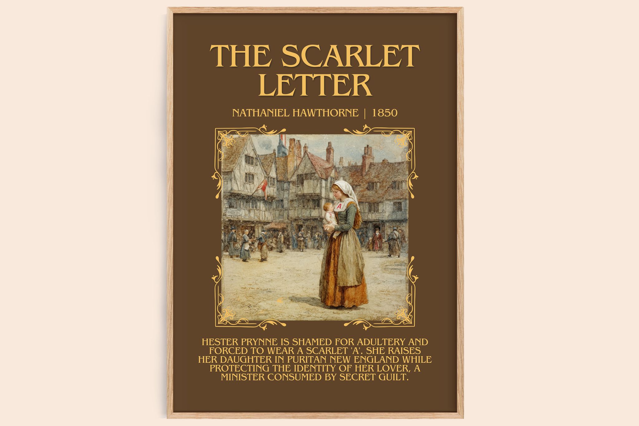 The Scarlet Letter Minimalist Book Poster by Nathaniel Hawthorne