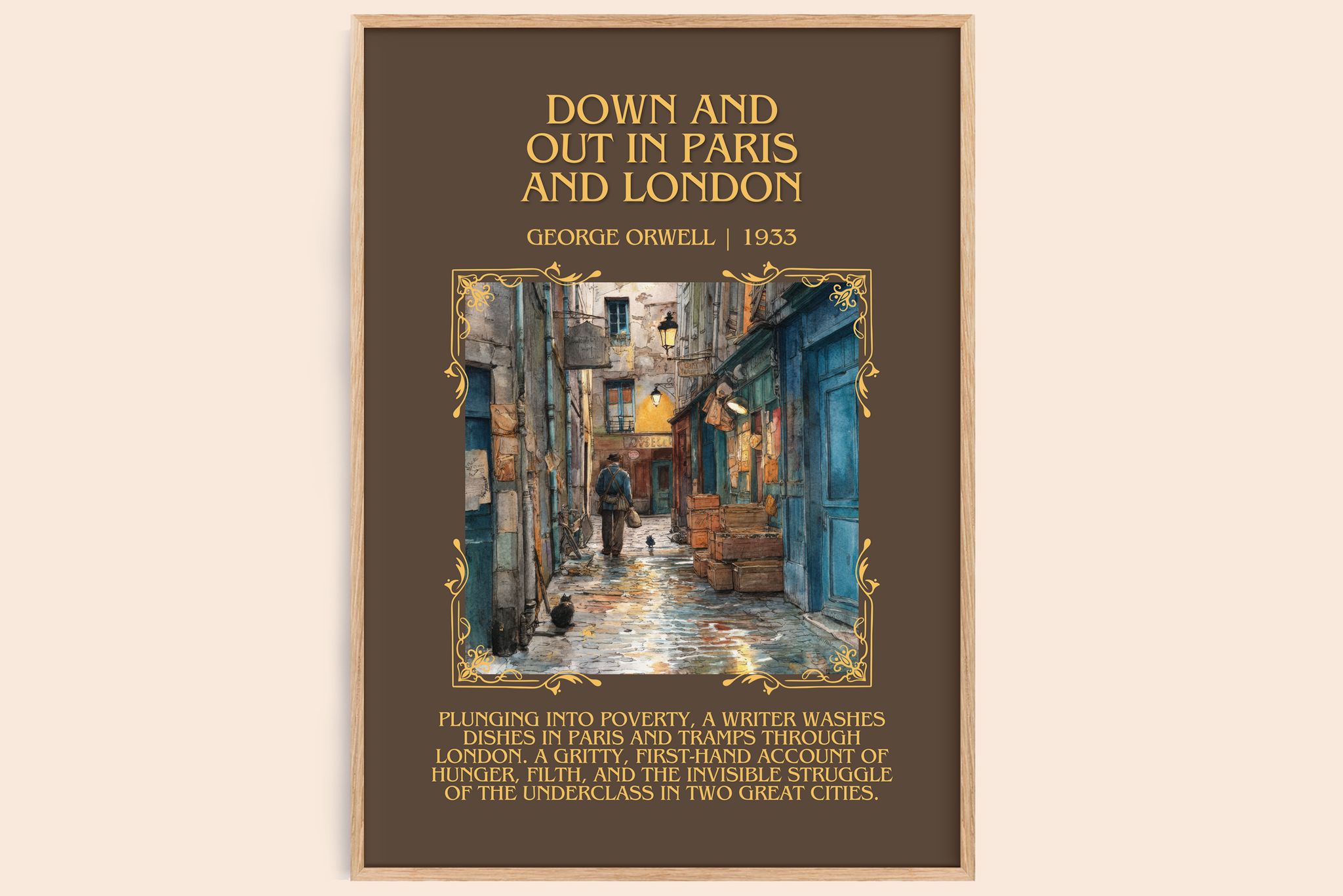 Down And Out In Paris And London Minimalist Book Poster by G. Orwell