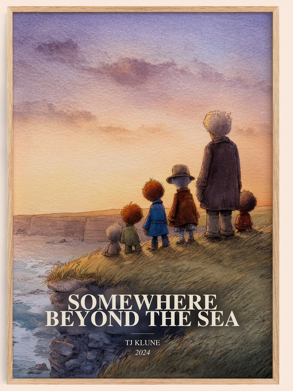 Somewhere Beyond The Sea watercolour book poster by Tj Klune – framed literary art print