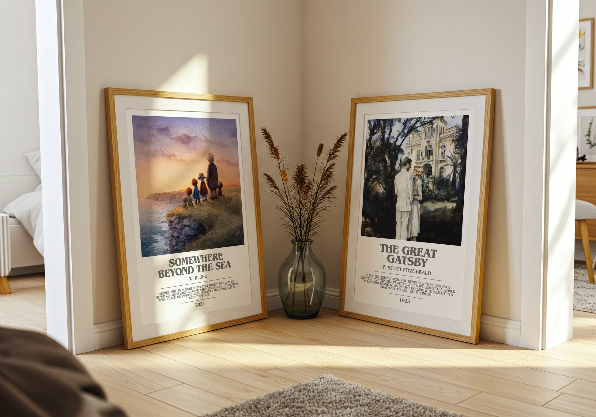 Somewhere Beyond the Sea bookish book poster framed on wall – satire wall art