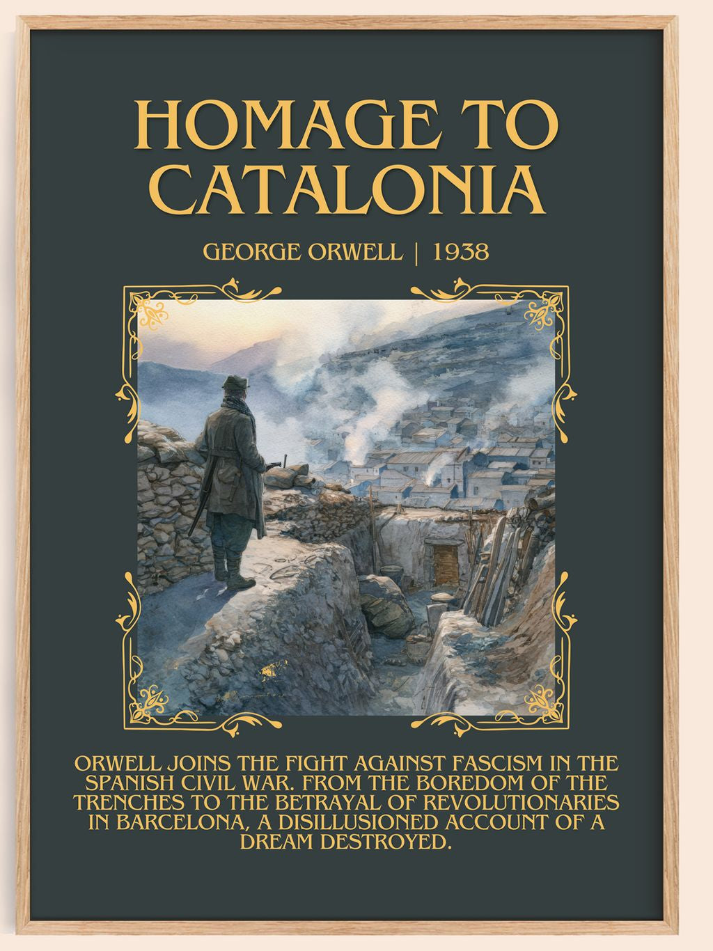 Homage To Catalonia Minimalist Book Poster by George Orwell – book poster