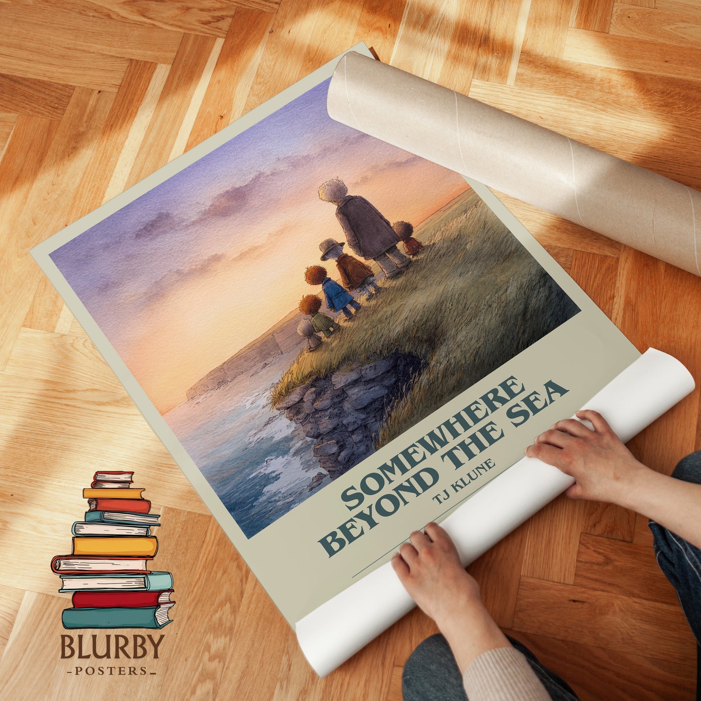 Somewhere Beyond the Sea bookish print on bookshelf – TJ Klune fan gift
