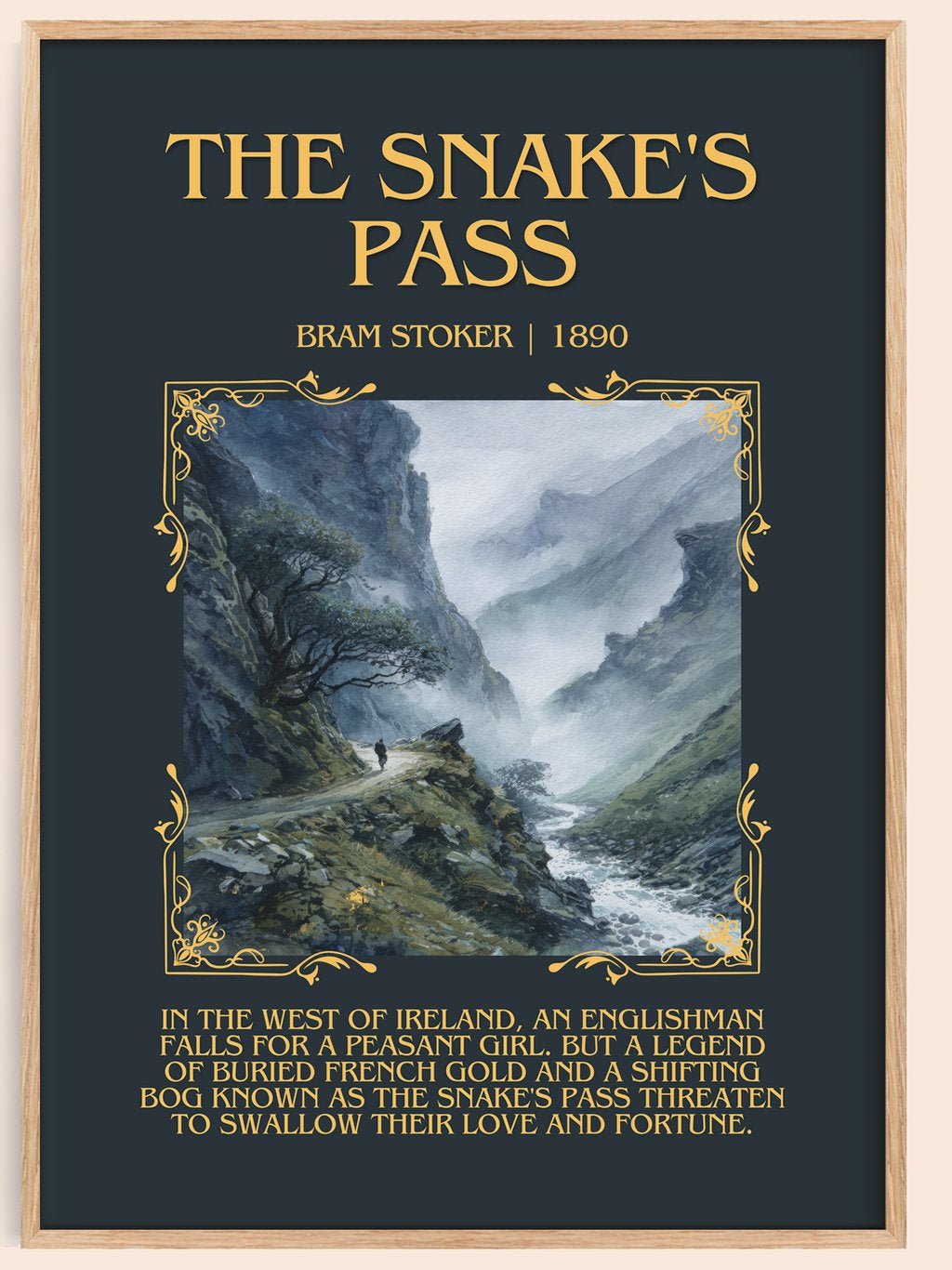 The Snake'S Pass Minimalist Book Poster by Bram Stoker – book poster