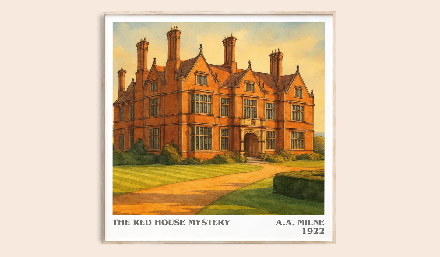 the red house mystery literary book poster by a.a. milne – framed literary art print