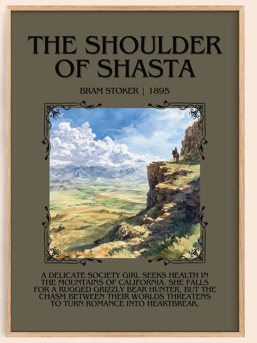 The Shoulder Of Shasta Minimalist Book Poster by Bram Stoker – book poster