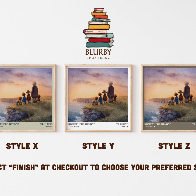 Somewhere Beyond the Sea literary print in frame leaning in hallway – satire wall art