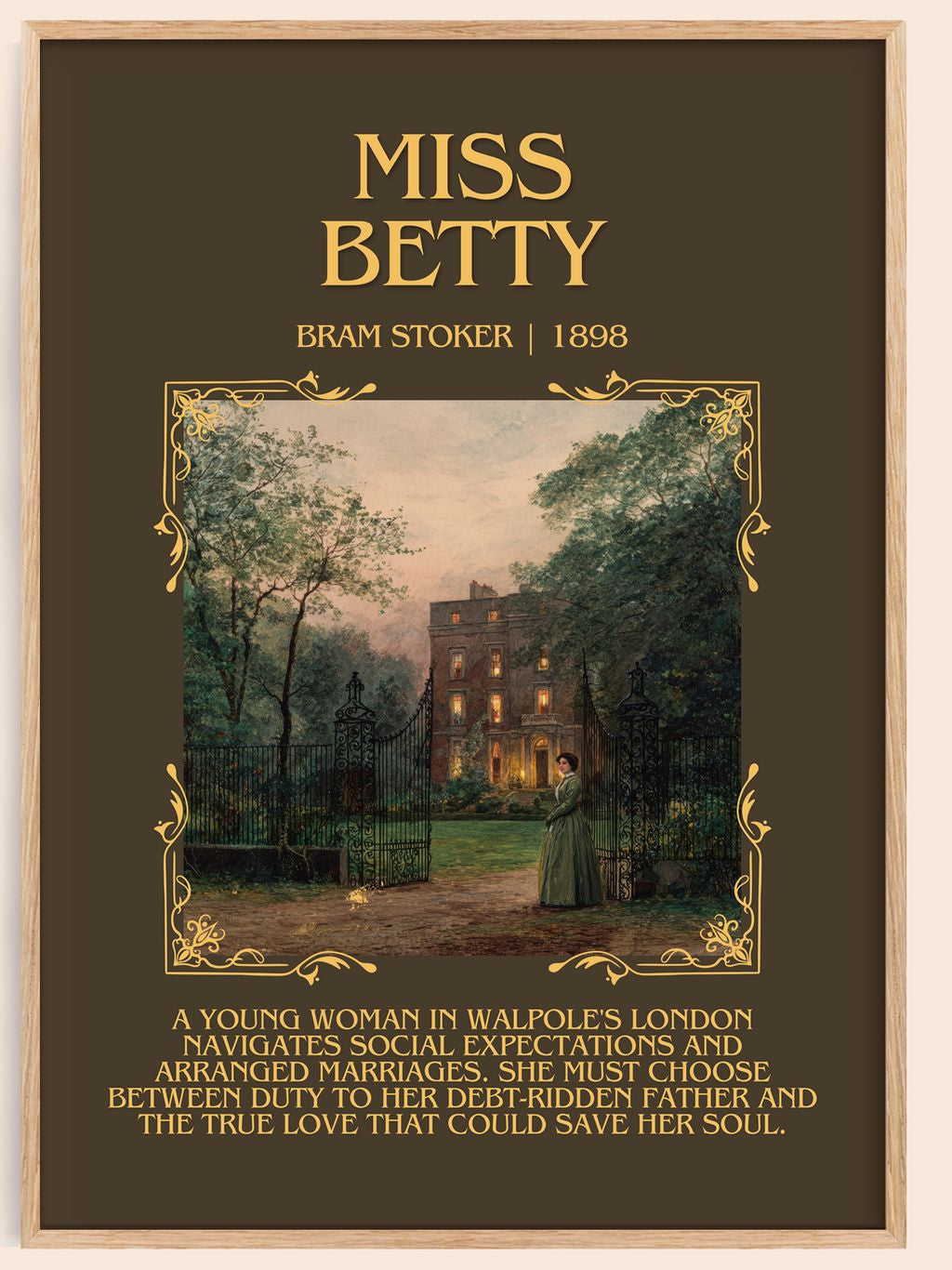 Miss Betty Minimalist Book Poster by Bram Stoker – book poster