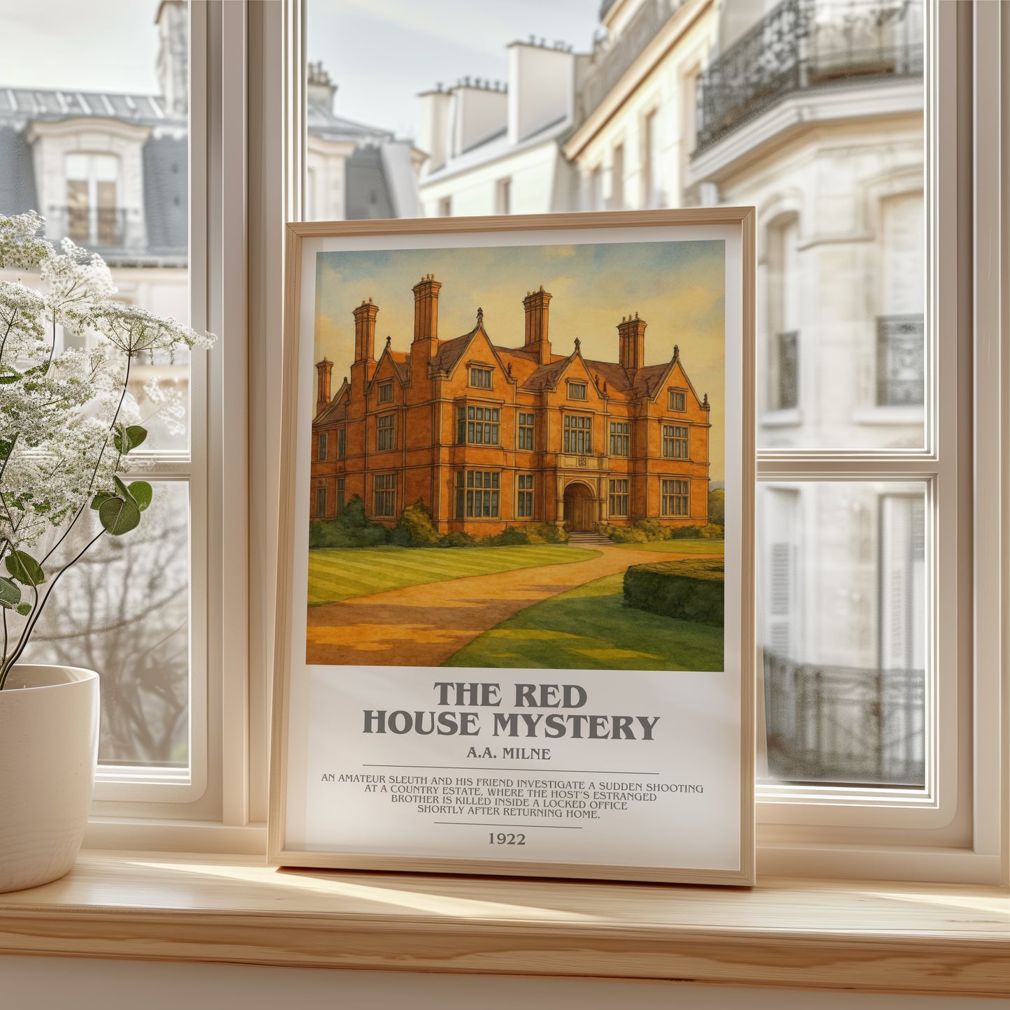 the red house mystery bookish poster colour and style options – a.a. milne book art