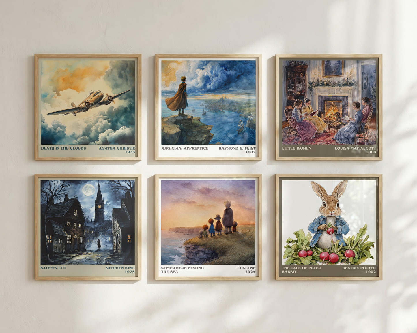 Somewhere Beyond the Sea literary print framed by window – literary home decor