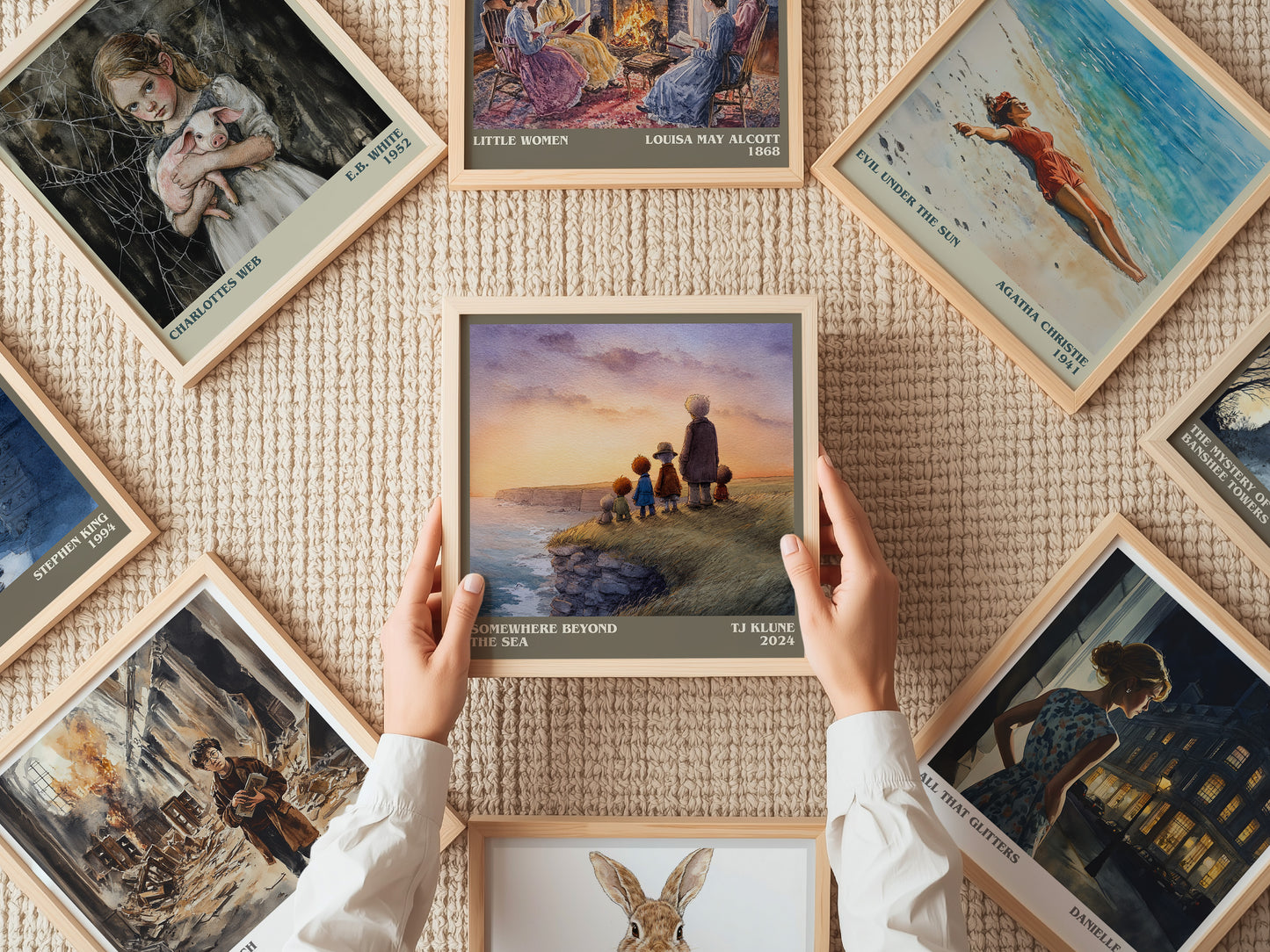 Somewhere Beyond the Sea literary book poster framed on wall – satire wall art