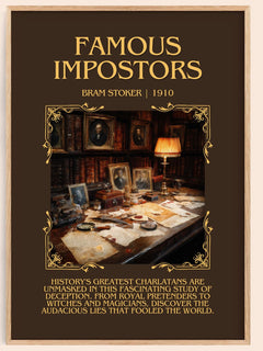 Famous Impostors Minimalist Book Poster by Bram Stoker – image 1
