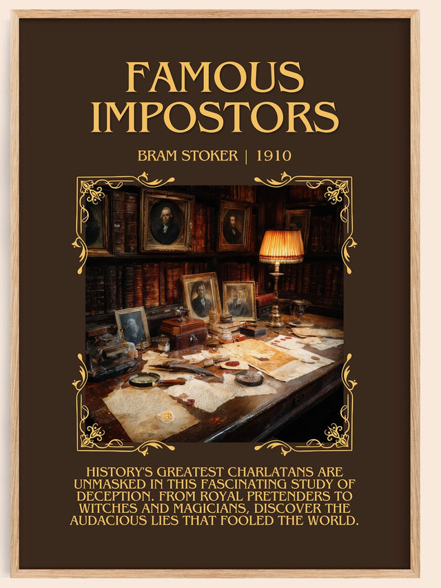 Famous Impostors Minimalist Book Poster by Bram Stoker