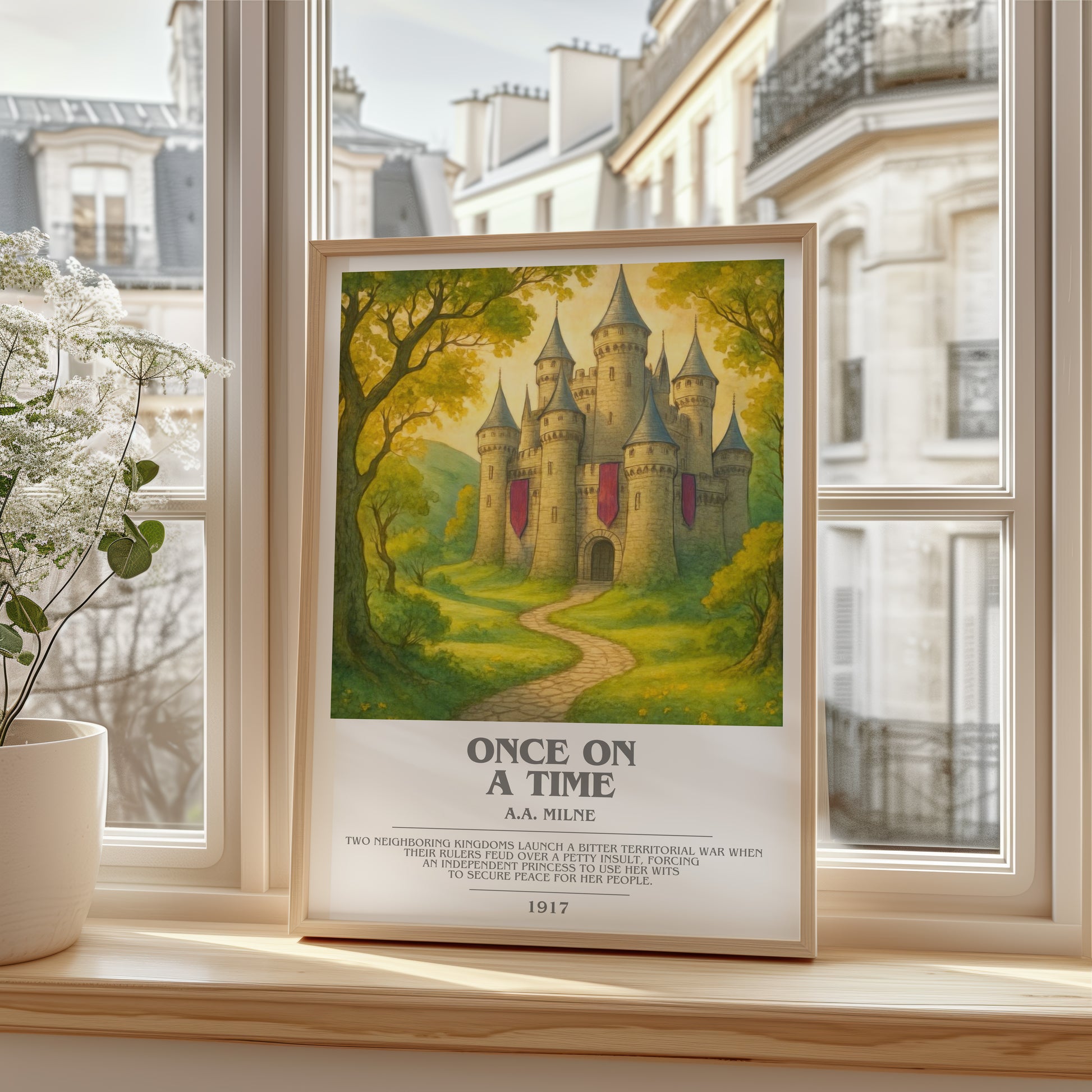 once on a time bookish poster colour and style options – a.a. milne book art