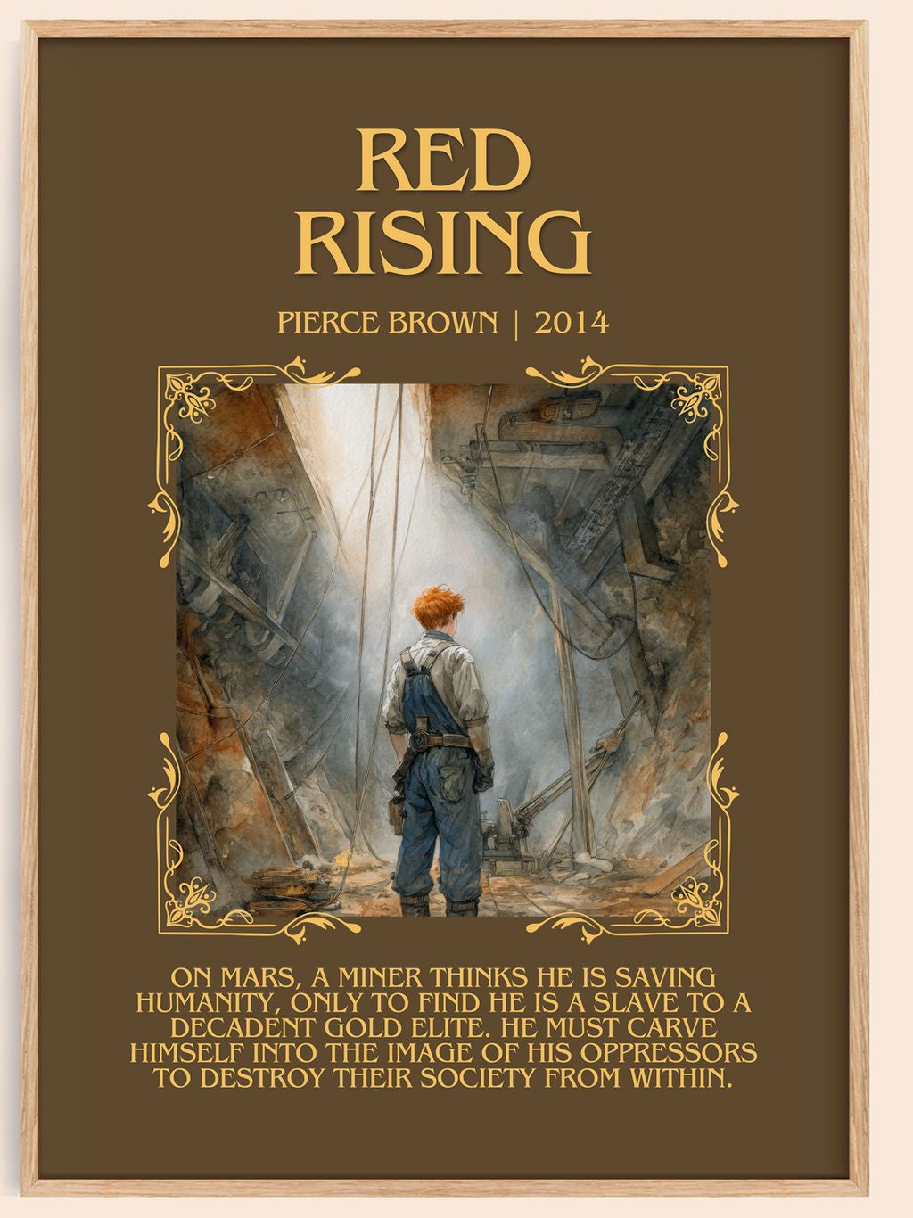 Red Rising Minimalist Book Poster by Pierce Brown – book poster