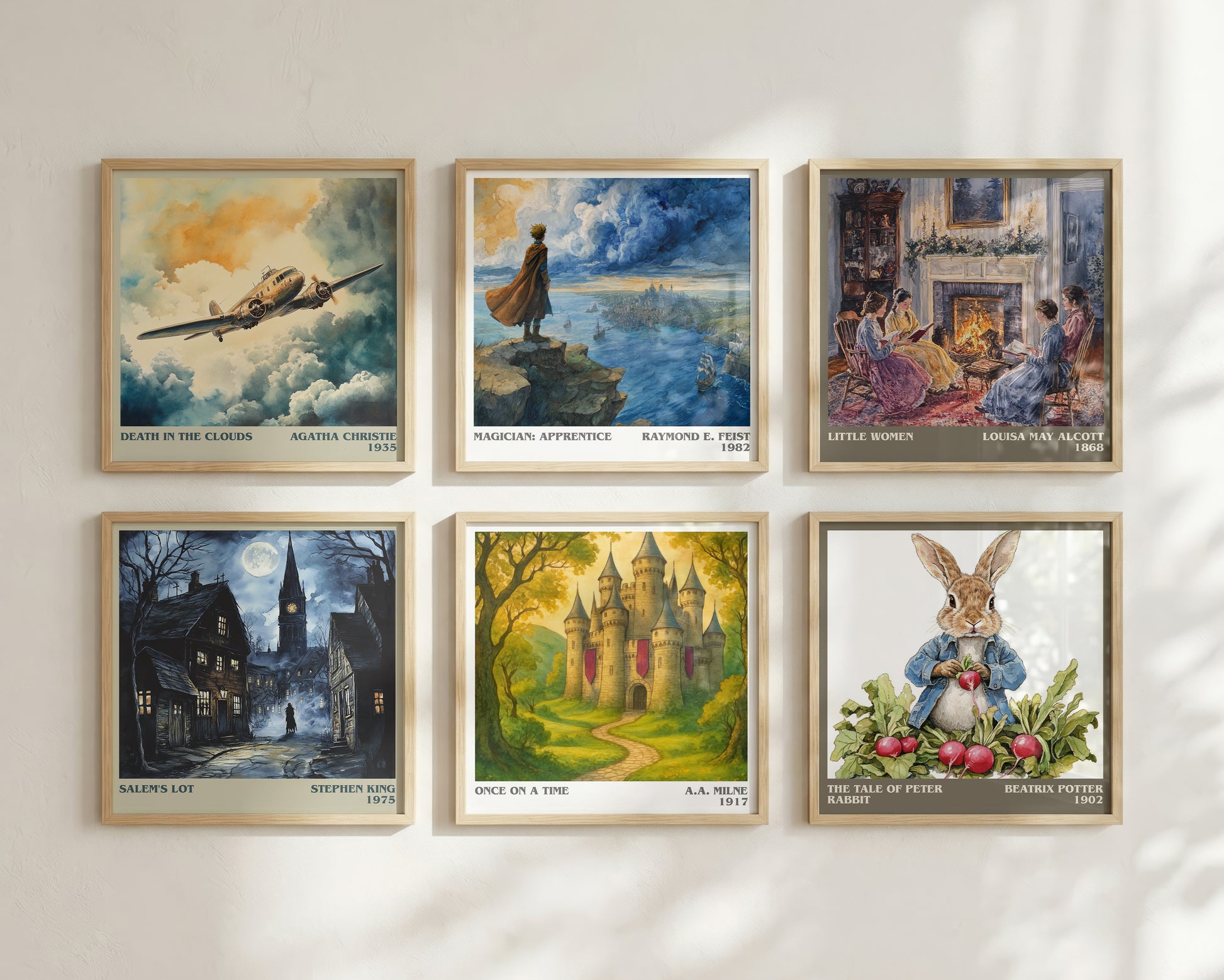 once on a time literary print framed by window – literary home decor