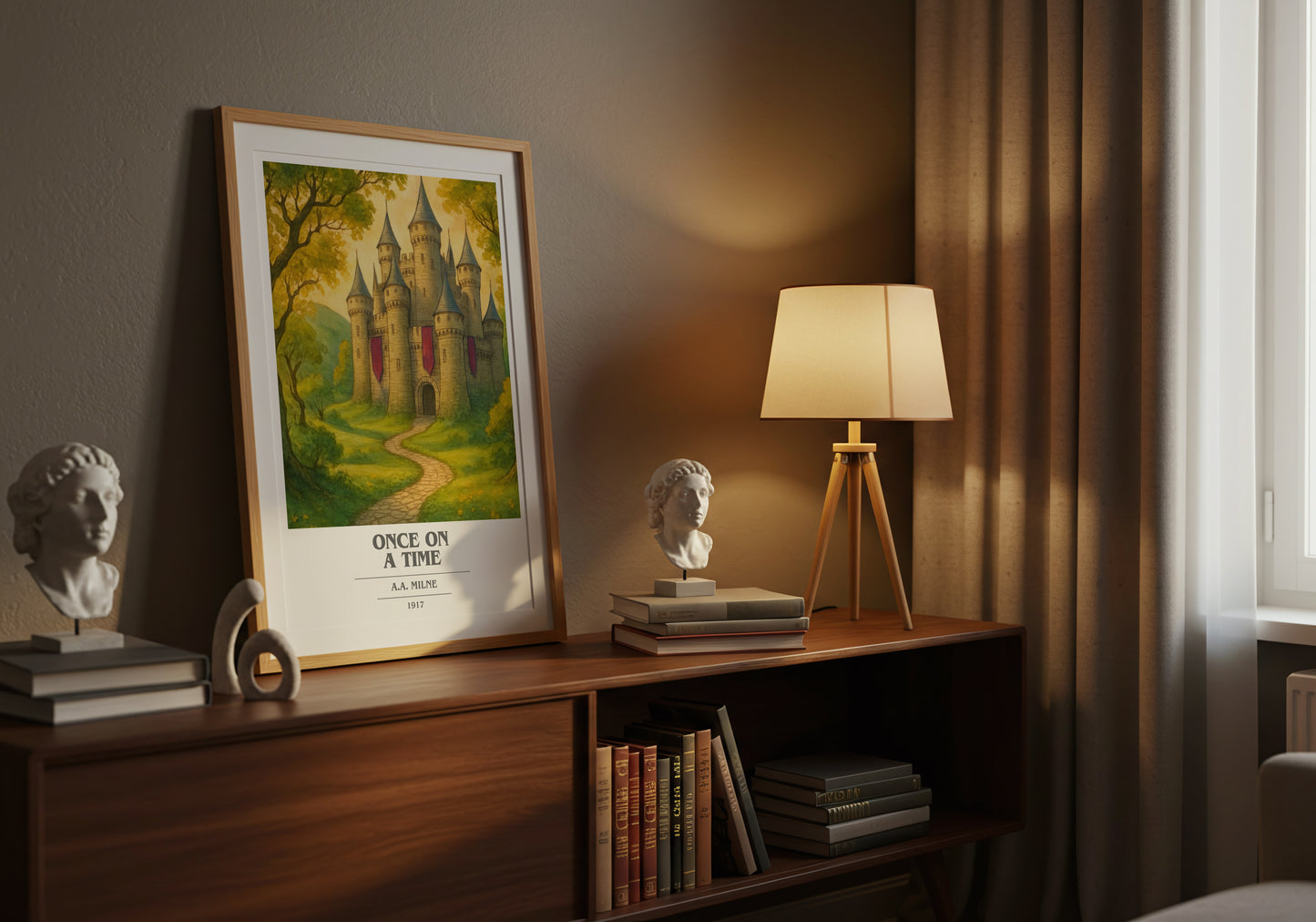 once on a time book cover book poster framed on wall – childrens wall art