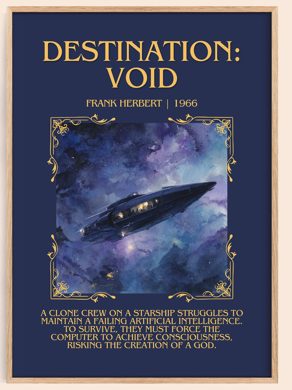 Destination: Void Minimalist Book Poster by Frank Herbert – book poster