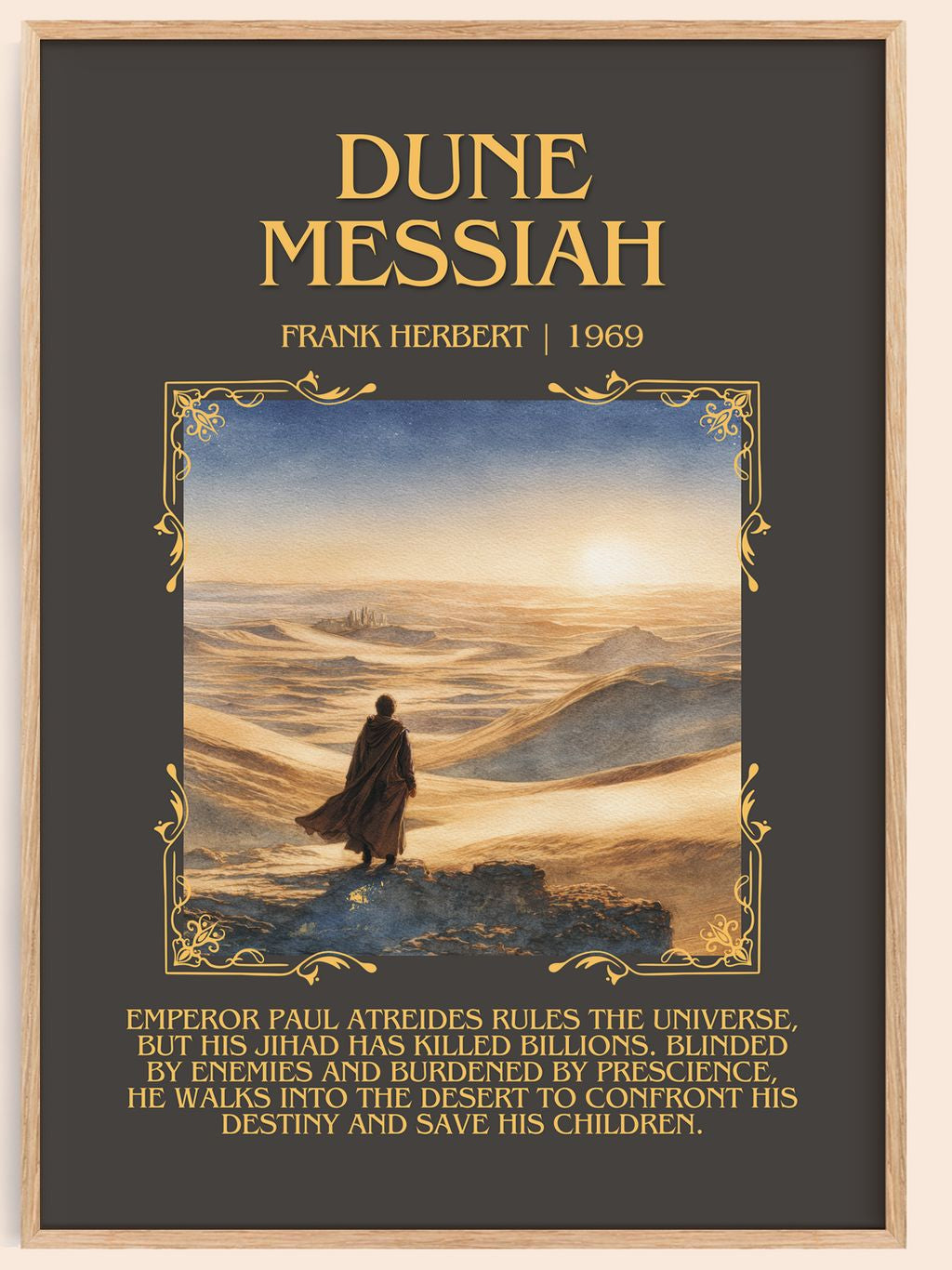 Dune Messiah Minimalist Book Poster by Frank Herbert – book poster
