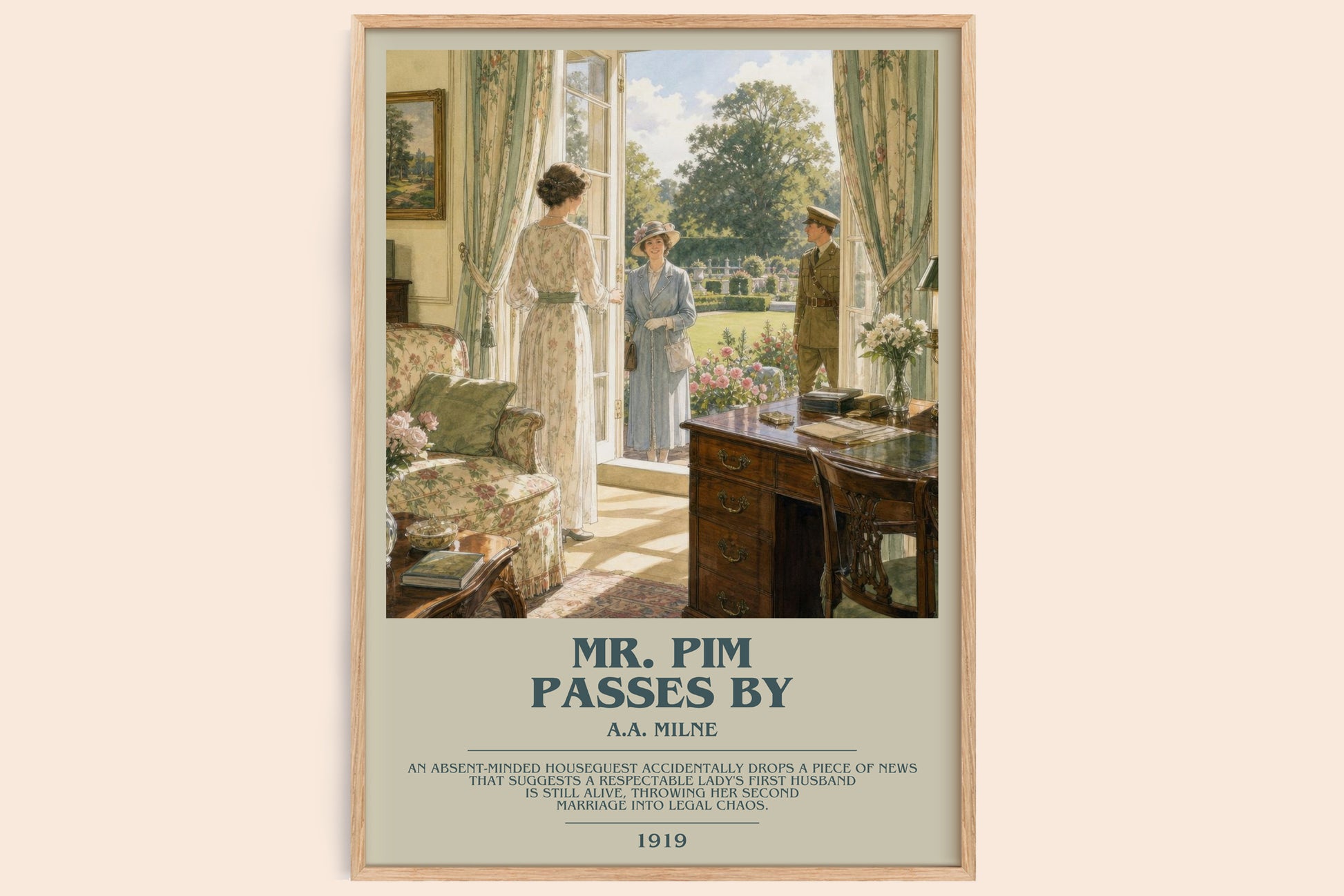 Mr. Pim Passes By bookish book poster by A.A. Milne – framed literary art print